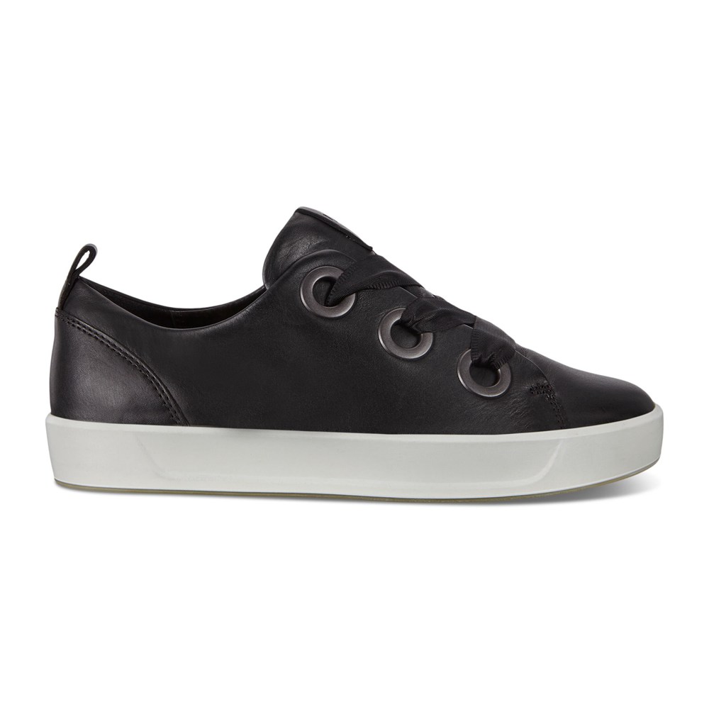 ECCO Womens Sneakers Black - Soft 8 3-Eyelet - LGK-753140